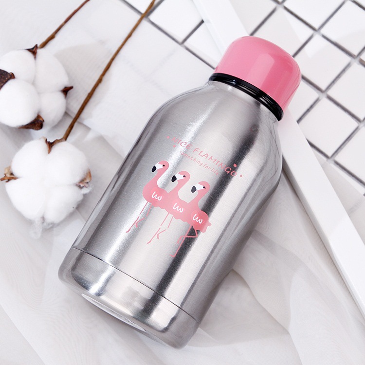 300ml insulated stainless steel water bottle flamingo couple bottle