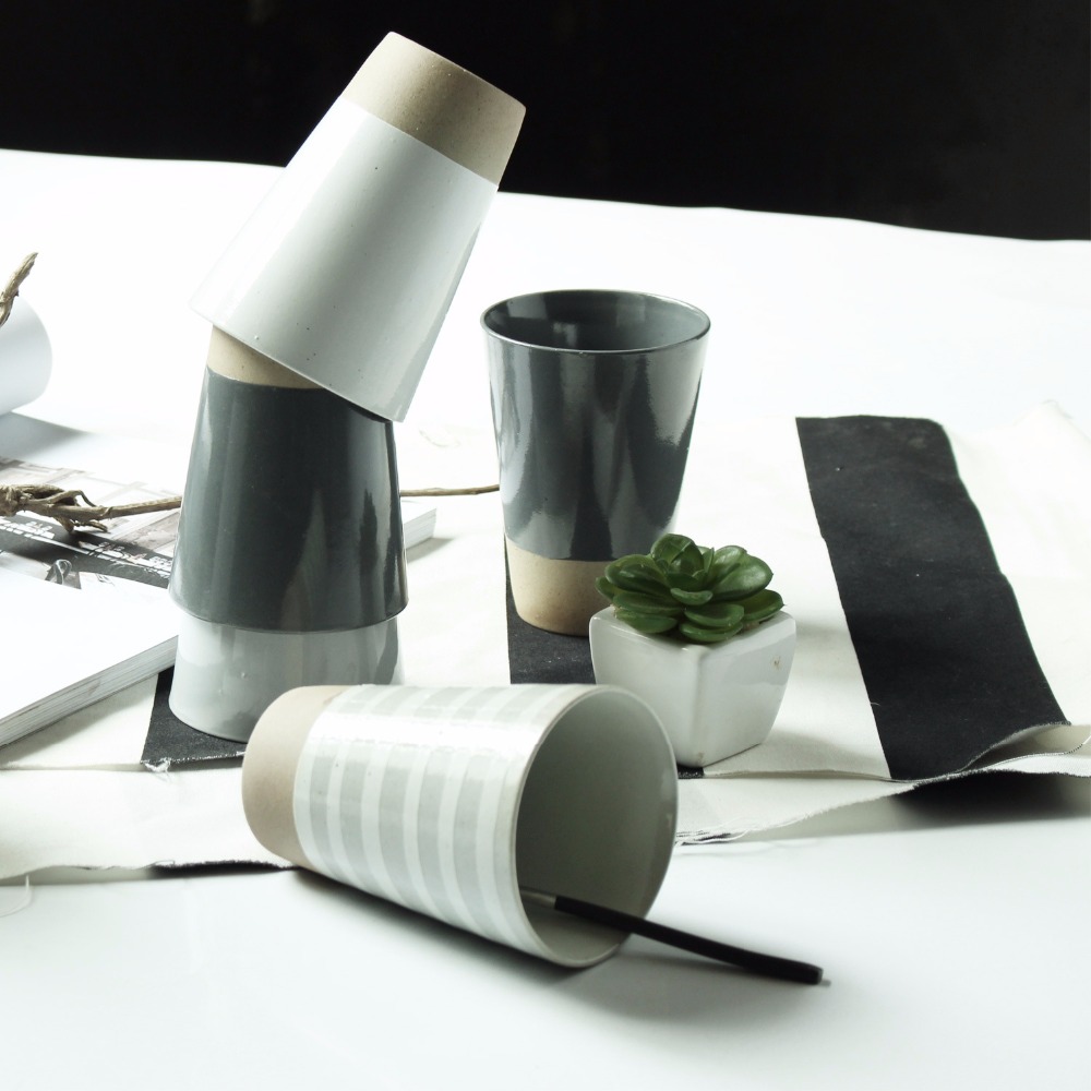 Customized hand painting ceramic tea cups without handle