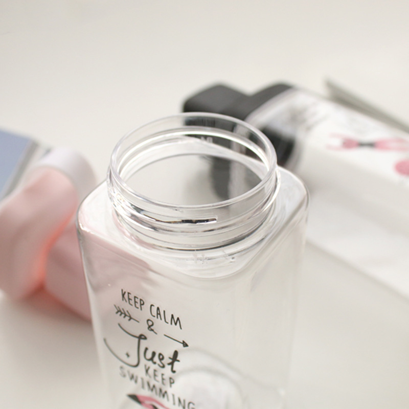 Portable Ps Plastic Cup Square Shaped Water Bottle Labels