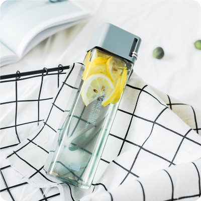Korean Harajuku Water Cup Female Cute Student Korean Version Personality Creative Trend Plastic Cup Square Simple Handcup