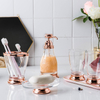 5 Pcs Luxury Soap Dispenser Toothbrush Holder Soap Dish Double Tumbler Rose Gold Bathroom Accessories