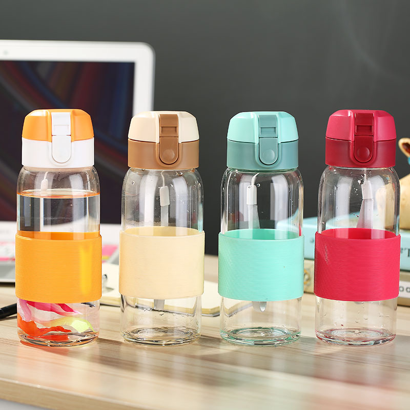 Wholesale Pure Portable Glasses Pop Top 600ml Drink Advertise Water Bottle