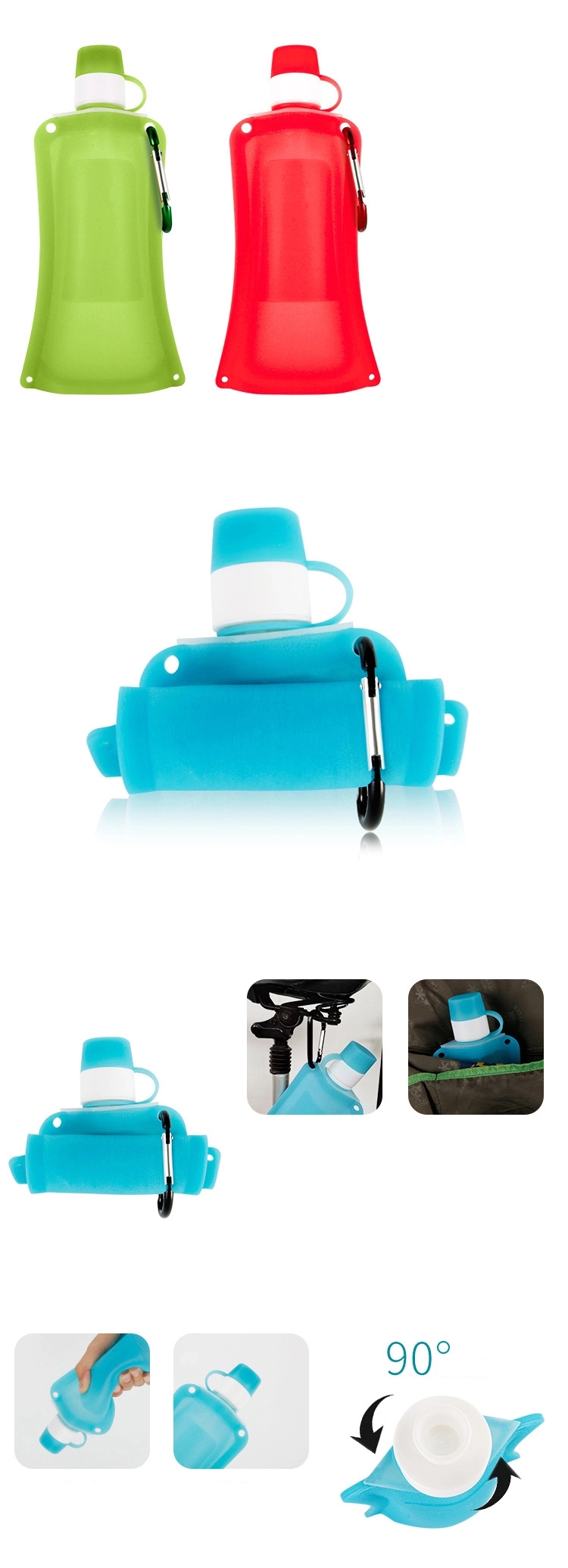  foldable silicone water bottle