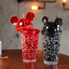 Cartoon Micky Mouse 450ml Plastic Water Drink Kid Straw Water Bottle 