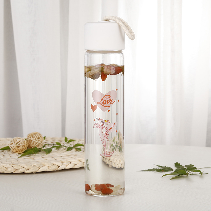 400ml Brocilicate Voss glass water bottle