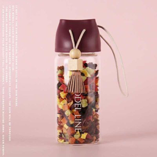 Creative glass couple water bottle original fringed teacup customization