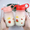 Factory new couple Frosted glass home at any time portable large capacity with straw water cup customizable