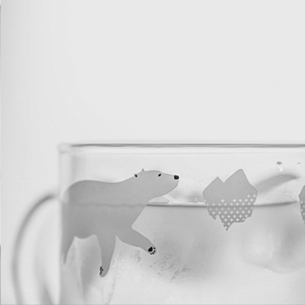 Creative Fresh water cup polar handmade glass cute polar bear Penguin couple Cup