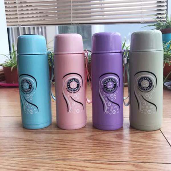 Double glass water bottle drop portable with simple ironing belt rope 