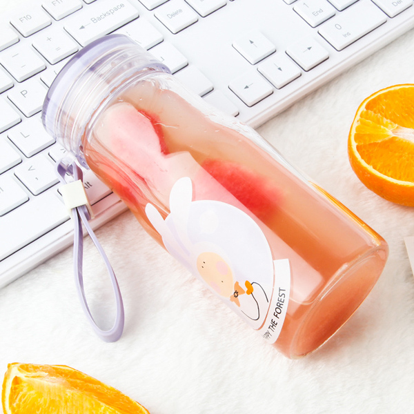 Creative Fashion Happy Forest Gift transparent High Boron Silicon Glass Cartoon couple bottle