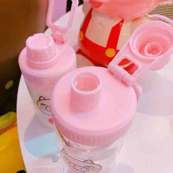 Cute portable student home outdoors transparent glass water bottle