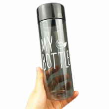 Customized Creative Handle Simple AS Plastic Large-mouthed Colored Alphabet Cold Drink Juice Bottle