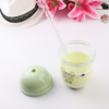 New Custom Logo Plastic Double-layer Milk Tea Lovely Fashion Rabbit Cup