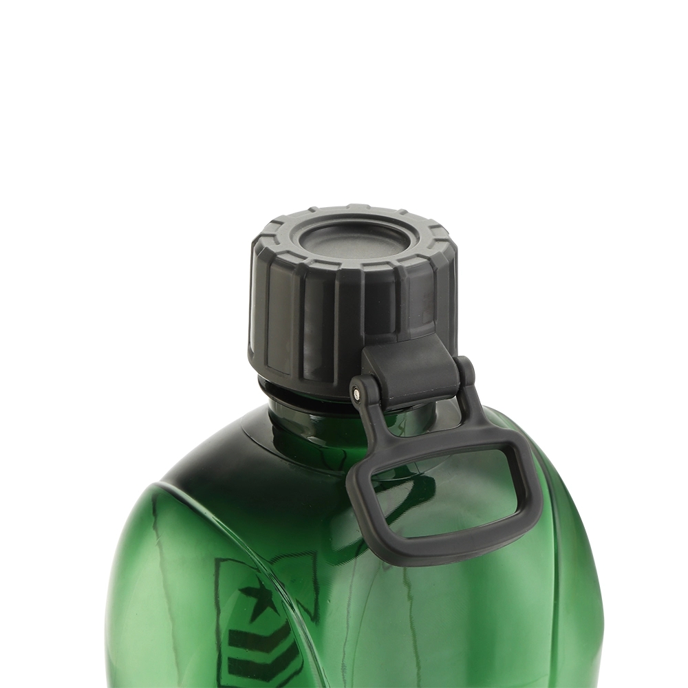 650ml Portable Flat Army Green Plastic Drinking Water Bottle Sport Bottle