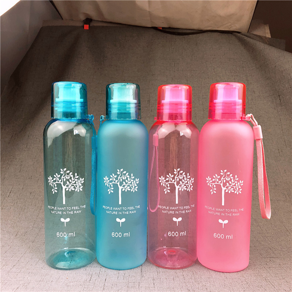 New Creative Transparent Frosted Couple Bottles Sports Portable Plastic Water Bottle