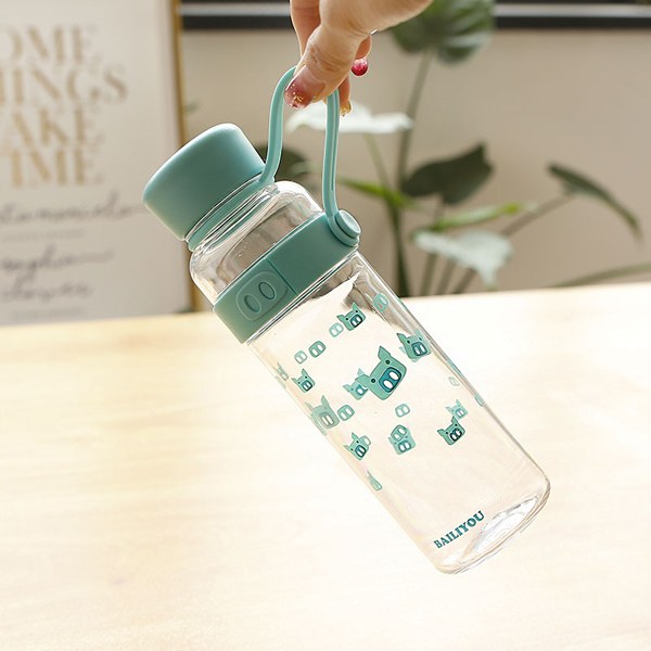Fashion Pig Handle Plastic Bottles Summer Students Drink Water Outdoor Sports Water Bottle