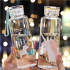 Custom cartoon unicorn high borosilicate transparent glass water bottle