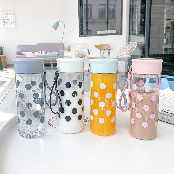 Trend Wave Point Plastic Art Water Bottles Outdoor Portable Tea Partition Handy Bottle
