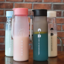 Custom Logo Plastic Frosted Bottles Portable Gift Milk Coffee Bottle