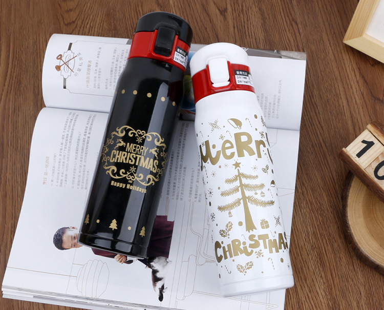 750ml Hot Christmas Printing Custom 18/8 Double Wall Stainless Steel Water Bottle 