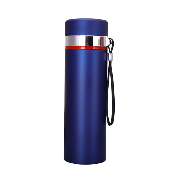 New custom stainless steel insulation bottles outdoor with rope straight simple daily water bottle
