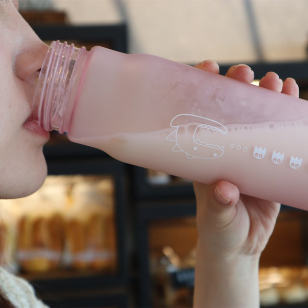 Custom Logo Plastic Frosted Bottles Portable Gift Milk Coffee Bottle