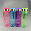 Transparent Color Portable Outdoor Space Plastic Water Bottle with Tea Compartment 1000ml Scale Sports Cold Water Bottle