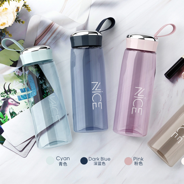 Custom Gift Bottle Creative Simple Transparent Belt Rope Lifting Plastic Space Water Bottles