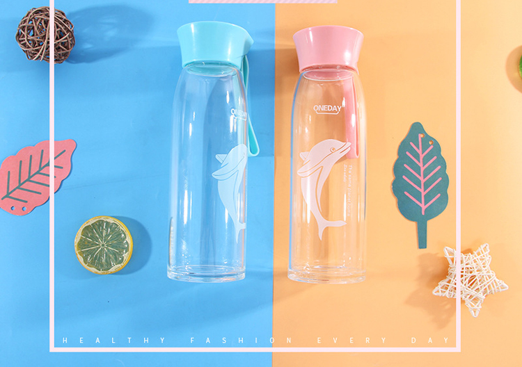  dolphin single-layer glass bottle