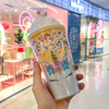 Cute Unicorn Ice Cream Plastic Bottle Student Couple Straw Cup