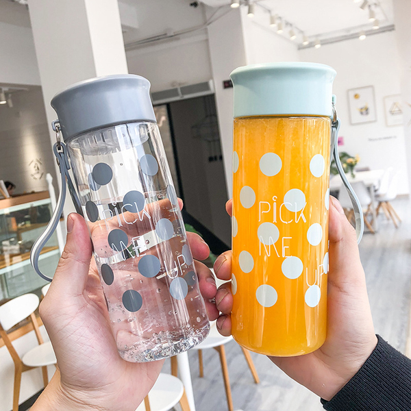 Trend Wave Point Plastic Art Water Bottles Outdoor Portable Tea Partition Handy Bottle
