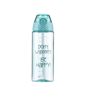 New Bounce Cover Plastic Bottles 600ml Food Grade Adult Handle Space Straw Bottle