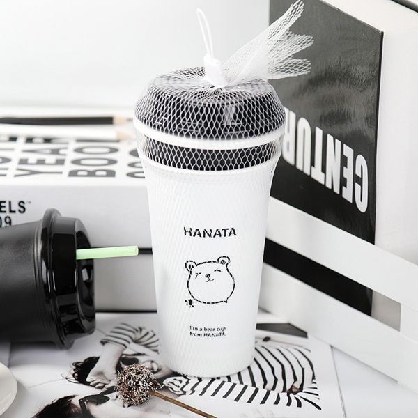 Custom Logo Frosted Cartoon Cute Creative Student Milk Teacup Children's Plastic High-grade Water Bottle