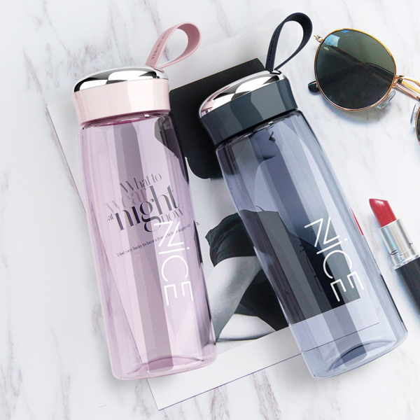 Custom Gift Bottle Creative Simple Transparent Belt Rope Lifting Plastic Space Water Bottles