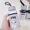 New custom Nezha glass portable cloth set student gift water bottle