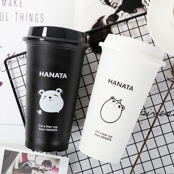 Custom Logo Frosted Cartoon Cute Creative Student Milk Teacup Children's Plastic High-grade Water Bottle