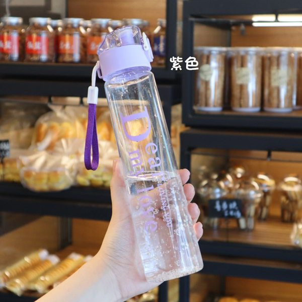 New Bounce Cover Plastic Handy Bottles Outdoor Drop Resistant Student Family Couple with Rope Gift Bottle