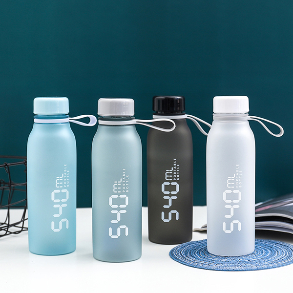 Modern Simple Digital Frosted Plastic Bottles Portable Outdoor Sports Water Bottle