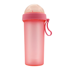 A Bottle of Double Drink Student Small Fresh Plastic Frosted Portable Straw Water Bottles