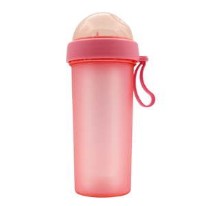 A Bottle of Double Drink Student Small Fresh Plastic Frosted Portable Straw Water Bottles