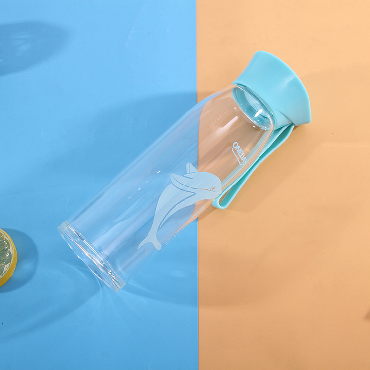 New custom dolphin single-layer glass gift fashion cartoon student handy bottle