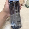 Portable Plastic Water Bottles with Graduated Sports Kettle Straw Space Bottle