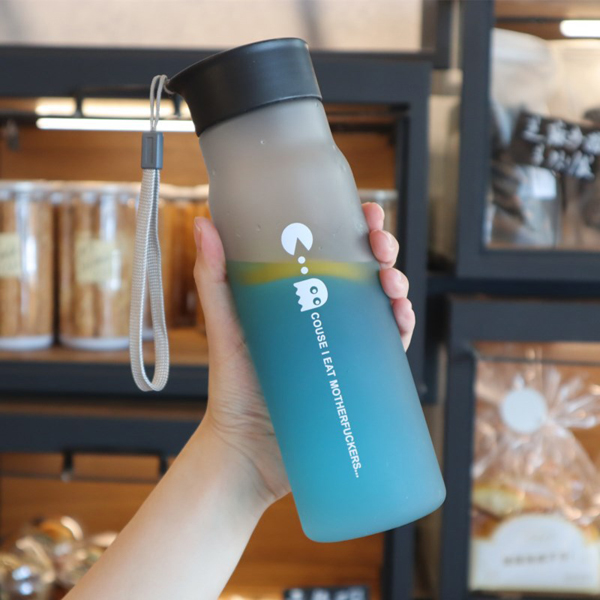 Custom Logo Plastic Frosted Bottles Portable Gift Milk Coffee Bottle