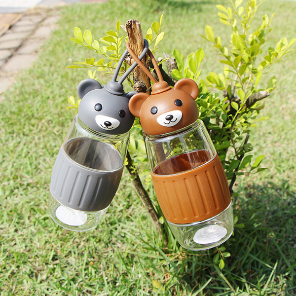 Teddy Handy Bottle Cartoon Plastic Space Kettle Student Gift Custom Water Bottles