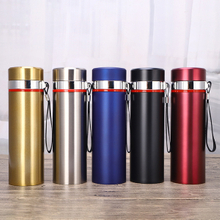 New custom stainless steel insulation bottles outdoor with rope straight simple daily water bottle