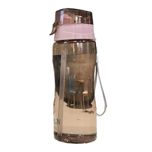 Portable Plastic Water Bottles with Graduated Sports Kettle Straw Space Bottle
