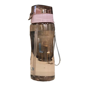 Portable Plastic Water Bottles with Graduated Sports Kettle Straw Space Bottle