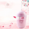 New Custom Logo Plastic Double-layer Milk Tea Lovely Fashion Rabbit Cup
