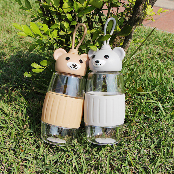Teddy Handy Bottle Cartoon Plastic Space Kettle Student Gift Custom Water Bottles