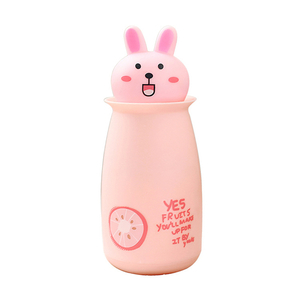 Cute Plastic Shell Glass Lovely Animal Head Drinking Water Bottle